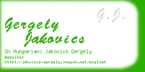 gergely jakovics business card